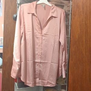 H&M Silk button down shirt